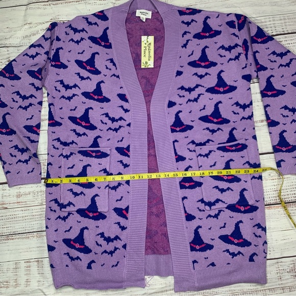 NEW Halloween Plus Size Purple Cardigan Witches Hat by Magnolia Place - Picture 5 of 16